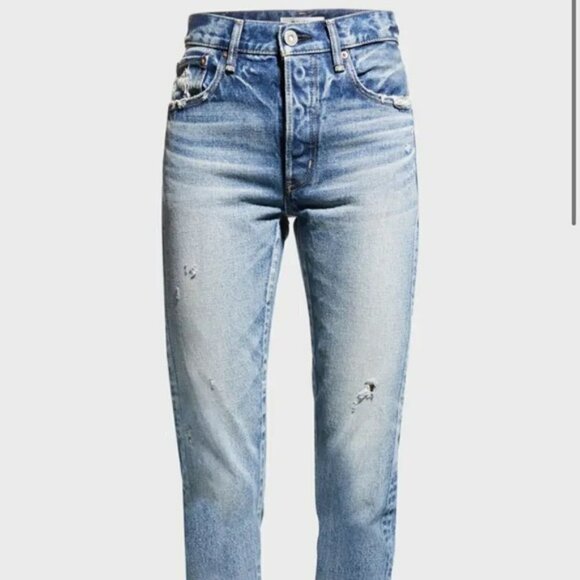 Moussy Merry Distressed Tapered Jeans - Picture 8 of 11